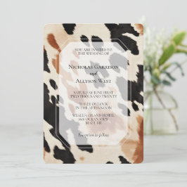 Convite Casamento de cochicho preto-creme-castanho-ocident