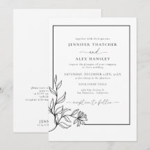 Casamento de Código QR Botânico Branca Moderna a P