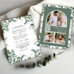 Convite Casamento de Código QR da Colagem de Fotos Eucalyp<br><div class="desc">Surpreenda seus convidados com este elegante convite para casamento, com lindas folhas de eucalipto e tipografia moderna, com o Código QR para RSVP online. Basta adicionar os detalhes do seu evento neste modelo fácil de usar e adorar este cartão com as suas fotografias favoritas para o tornar um convite único....</div>
