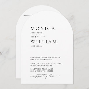 Convite Casamento de código QR de caligrafia Minimalista E