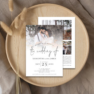 Convite Casamento de Código QR de Foto com Script Minimali