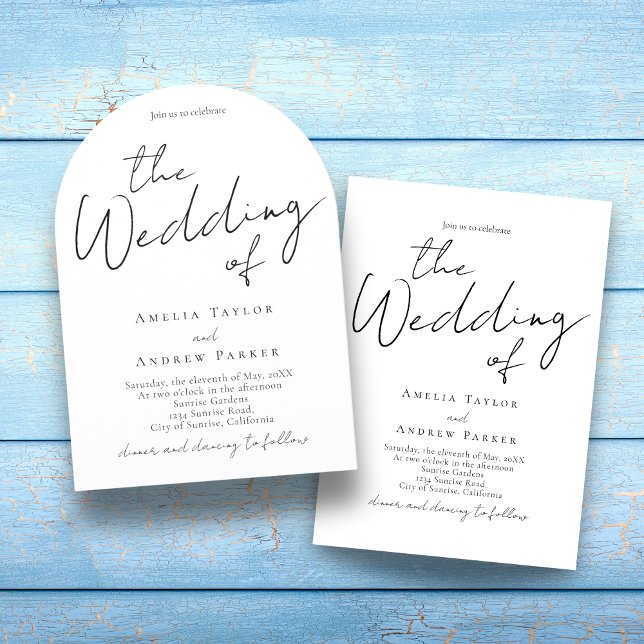 Convite Casamento de Código QR de Fotografia com Caligrafi (Criador carregado)