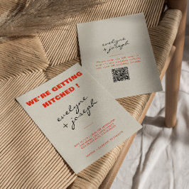 Convite Casamento de Código QR de Fundo Funky com Cor Mode