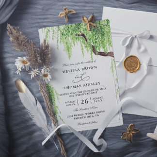 Convite Casamento de Código QR de Orçamento Selvagem de Ár