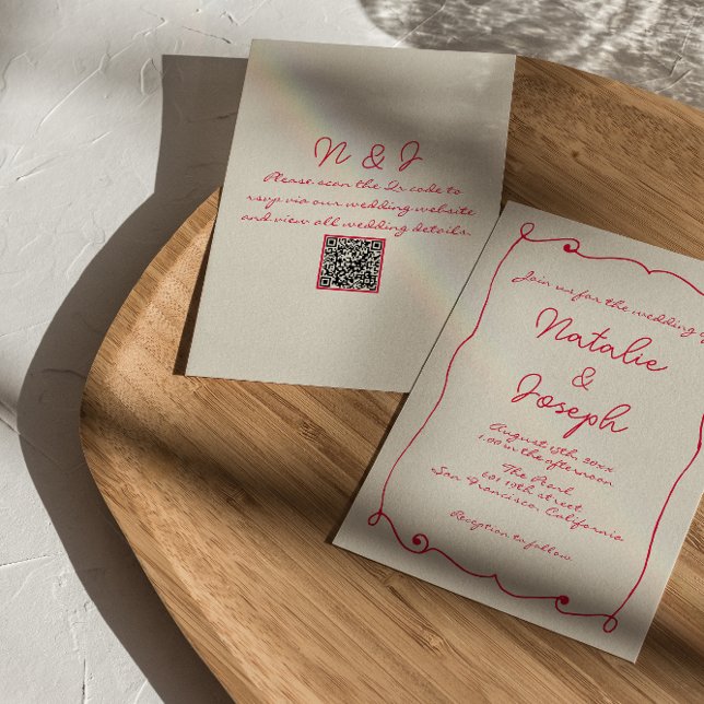 Convite Casamento de Código QR de Retrorização Colorida Es (Criador carregado)