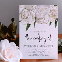 Casamento de Código QR de Rosa de Dourado Branco E