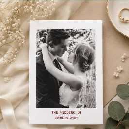 Convite Casamento de Código QR de Texto e Foto Simples e E
