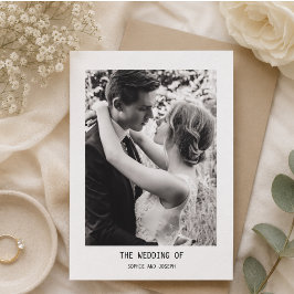 Convite Casamento de Código QR de Texto e Foto Simples e E