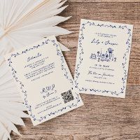 Casamento de Código QR Desenhado Tudo em Uma Mão A