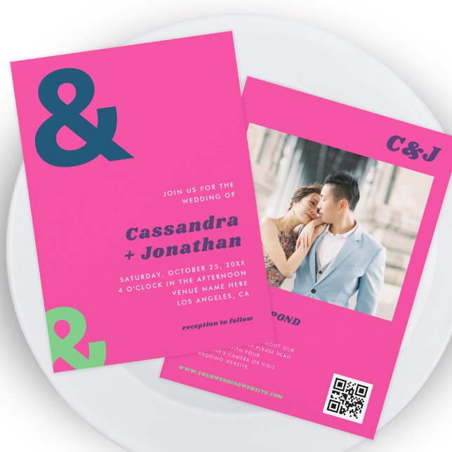 Convite Casamento de Código QR do Ampersand com Ampersand  (Criador carregado)