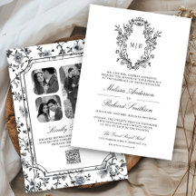 Casamento de Código QR do Crest de Chinoiserie Pre