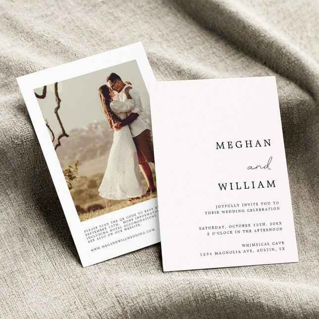 Convite Casamento de Código QR do Script de Caligrafia Ele (Criador carregado)