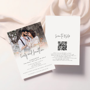Convite Casamento de Código QR do Script Informal de Sobre