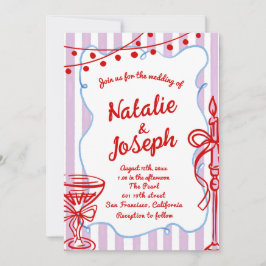 Convite Casamento de Código QR Escrito Desenhado à Mão Ret