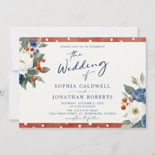 Convite Casamento de Código QR Floral Colorido