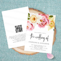 Casamento de Código QR Floral de Primavera elegant