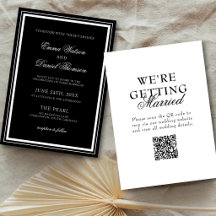 Casamento de Código QR Formal Minimalista Elegante