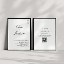 Casamento de Código QR Moderno da Caligrafia Branc
