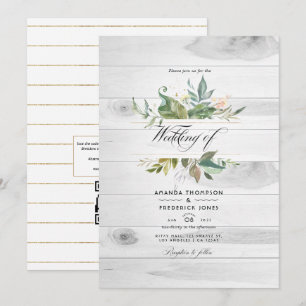 Convite Casamento de código QR RSVP Celebração Rústica com