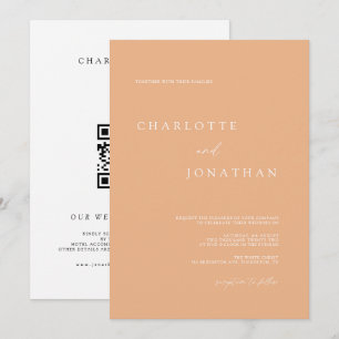 Convite Casamento de Código QR Simples Chic Modern