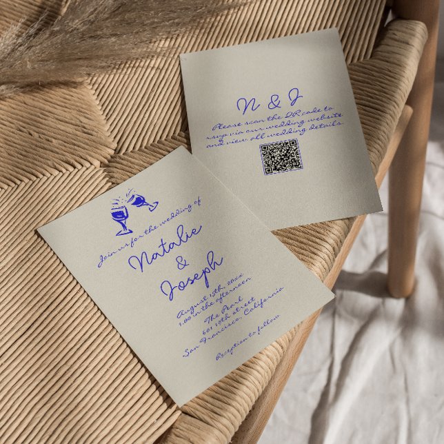 Convite Casamento de Código QR Único de Diversão Escrita à (Criador carregado)