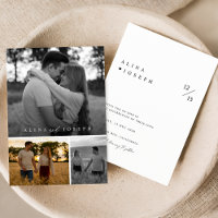 Casamento de Colagem de Fotos 3 Preto e Branco Ele