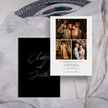 Convite Casamento de Colagem de Fotos de Caligrafia Contem<br><div class="desc">Convite Contemporâneo De Casamento De Fotografias De Caligrafia</div>