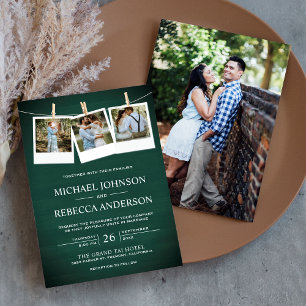 Convite Casamento de Colagem de Fotos em Madeira de Celeir