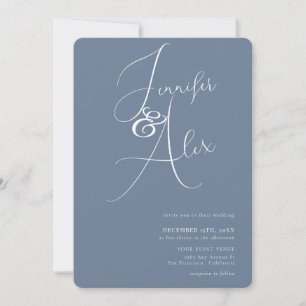 Convite Casamento de Colagem de Fotos Minimalista com Letr