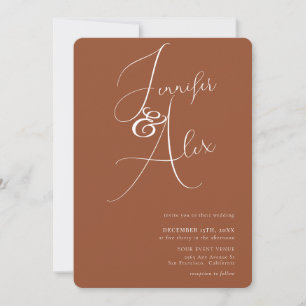 Convite Casamento de Colagem de Fotos Minimalista com Letr