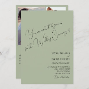 Convite Casamento de Colagem Personalizada de Fotos Modern