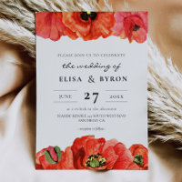 Casamento de coloração d'água com cachos vermelhos
