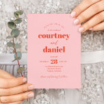 Convite Casamento de Combinação de Trendy Mix Match Laranj<br><div class="desc">O Convite para casamento Mistura Correspondente de Trendy Laranja Moderno cor rosa apresenta pares modernos em cores ousadas e modernas.</div>