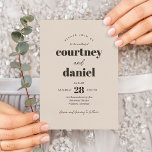 Convite Casamento de Combinação Moderna com Trendy Neutral<br><div class="desc">O convite para casamento moderno de Ivory Neutral Trendy Mix Match apresenta pares de tipos modernos em cores ousadas e modernas.</div>