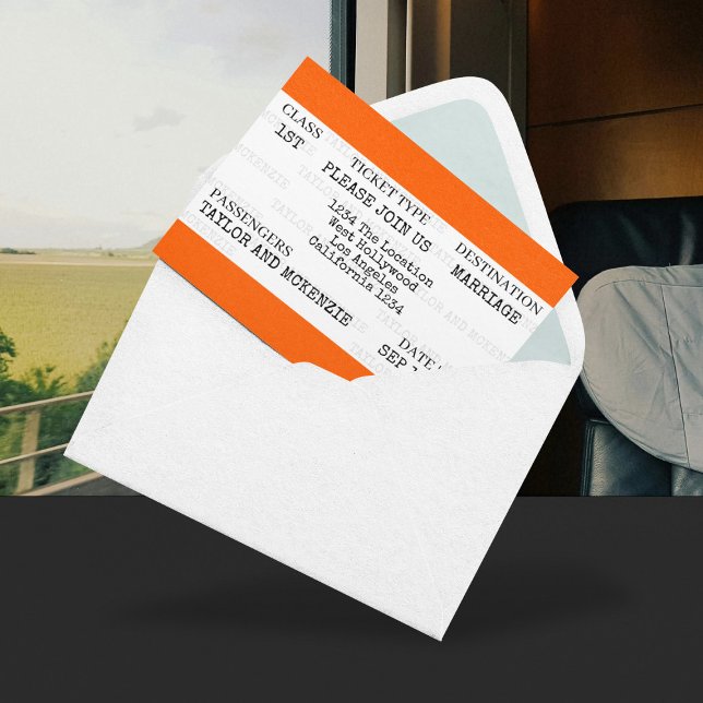 Convite Casamento de Comboios Britânicos Personalizado Nov (Novelty Personalized British Train Wedding Invitations from Ricaso. Perfect for rail fans. )