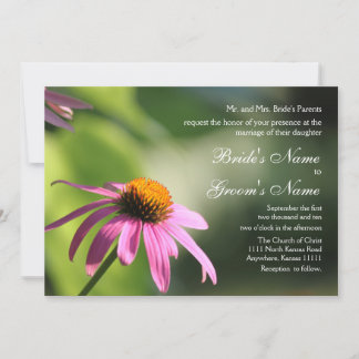 Convite Casamento de Coneflower Roxo