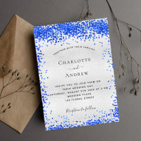 Casamento de confete azul-real prata