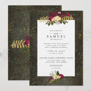 Convite Casamento de Constelação de Estrelas de Prata Do