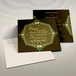 Convite Casamento de Conto de Fadas Romântico Vintage em R
