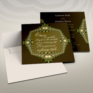 Convite Casamento de Conto de Fadas Romântico Vintage em R