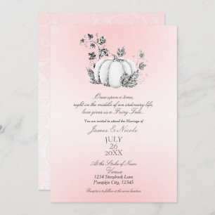 Convite Casamento de Contos de Fada de Pinto e Prata Pumpk