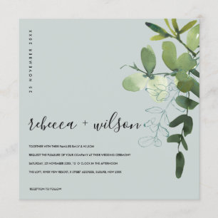 CONVITE CASAMENTO DE COR DA FOLIAGEM EUCALIPÓPIA VERDE CI
