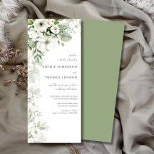 Casamento de cor-de-água com rosa floral verde-poe