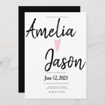 Casamento de Coração com Script de Marcador Branco