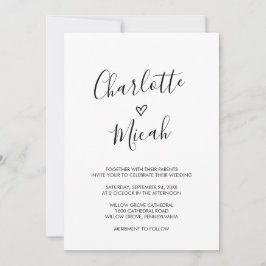 Convite Casamento de Coração Desenhado à Mão