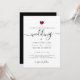 Convite Casamento de Coração Vermelho com Caligrafia Mínim (Frente/Verso In Situ)