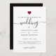 Convite Casamento de Coração Vermelho com Caligrafia Mínim (Frente/Verso)