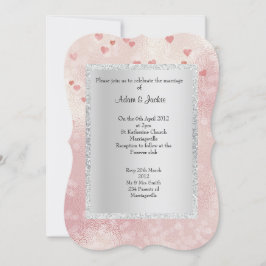 Convite Casamento de corações cor-de-rosa ELEGANTE