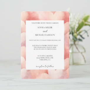 Convite Casamento de Corações Rosa Romântico