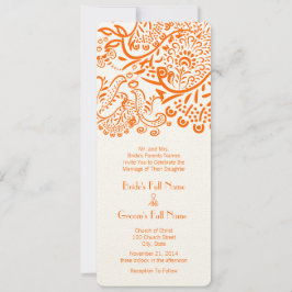 Convite Casamento de Coral Orange Love Birds